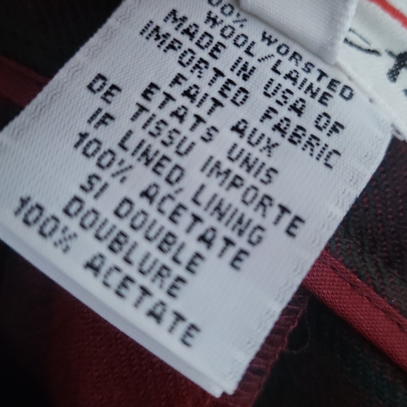 Vintage Talbots Red & Green Tartan Plaid Pleated Midi Skirt Sz M / 30" Waist - Picture 8 of 9